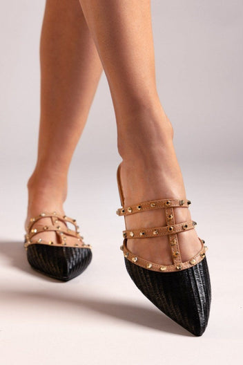 Mules μυτερά με τρουκς ERYNN - Μαύρο - thefashionproject.gr - ERYNN