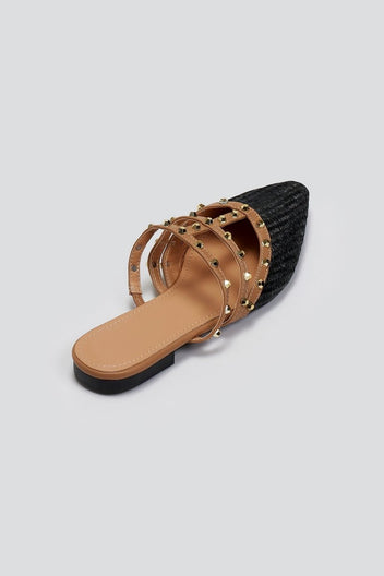 Mules μυτερά με τρουκς ERYNN - Μαύρο - thefashionproject.gr - ERYNN