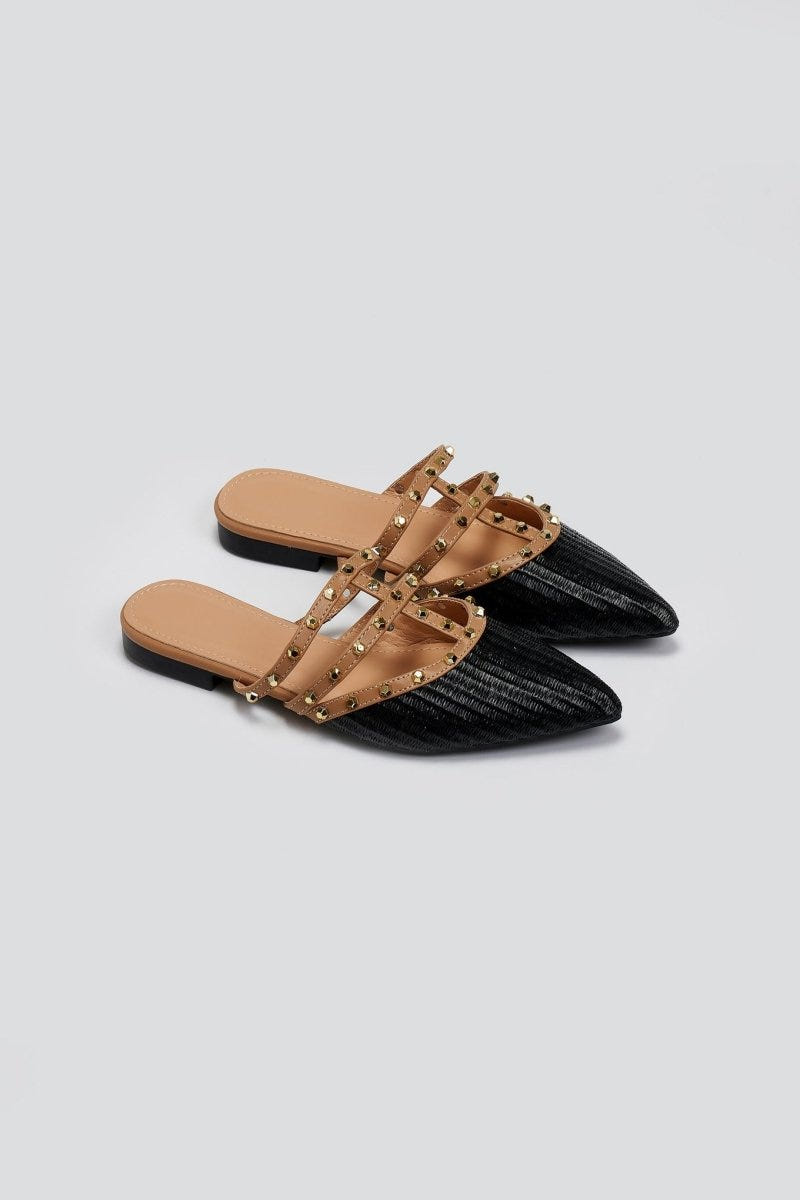 Mules μυτερά με τρουκς ERYNN - Μαύρο - thefashionproject.gr - ERYNN