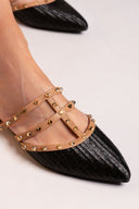 Mules μυτερά με τρουκς ERYNN - Μαύρο - thefashionproject.gr - ERYNN