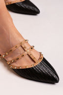 Mules μυτερά με τρουκς ERYNN - Μαύρο - thefashionproject.gr - ERYNN