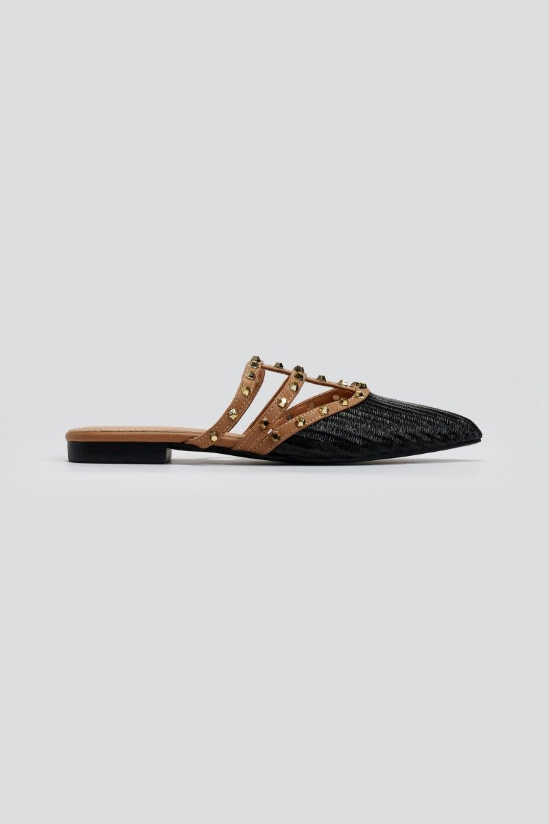 Mules μυτερά με τρουκς ERYNN - Μαύρο - thefashionproject.gr - ERYNN