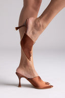 Mules σατέν με άνοιγμα Tfp - Μπρονζέ - thefashionproject.gr - TFP