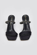 Mules σατέν με στρας λουράκι TFP - Μαύρο - thefashionproject.gr - TFP