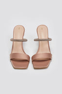 Mules σατέν με στρας λουράκι TFP - Nude - thefashionproject.gr - TFP