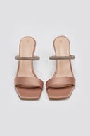 Mules σατέν με στρας λουράκι TFP - Nude - thefashionproject.gr - TFP