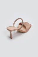 Mules σατέν με στρας λουράκι TFP - Nude - thefashionproject.gr - TFP