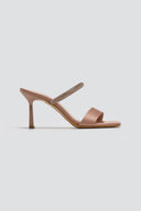 Mules σατέν με στρας λουράκι TFP - Nude - thefashionproject.gr - TFP