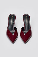 Mules Stiletto V Cut TFP - Bordeaux Patent - thefashionproject.gr - TFP