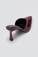 Mules Stiletto V Cut TFP - Bordeaux Patent - thefashionproject.gr - TFP