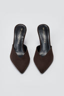 Mules Stiletto V Cut TFP - Brown Suede - thefashionproject.gr - TFP