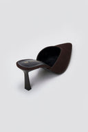 Mules Stiletto V Cut TFP - Brown Suede - thefashionproject.gr - TFP