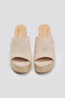 Mules suede με ψάθα στη σόλα ERYNN - Μπεζ - thefashionproject.gr - ERYNN