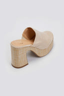 Mules suede με ψάθα στη σόλα ERYNN - Μπεζ - thefashionproject.gr - ERYNN