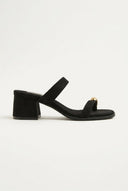 CORINA - Mules with Toe Ring - Black Suede
