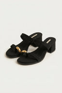CORINA - Mules with Toe Ring - Black Suede