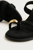 CORINA - Mules with Toe Ring - Black Suede