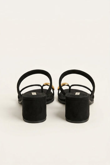 CORINA - Mules with Toe Ring - Black Suede