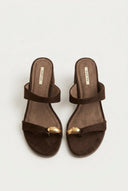 CORINA - Mules with Toe Ring - Brown Suede