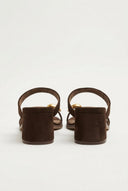 CORINA - Mules with Toe Ring - Brown Suede