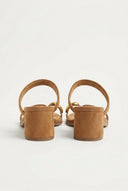 CORINA - Mules with Toe Ring - Camel Suede
