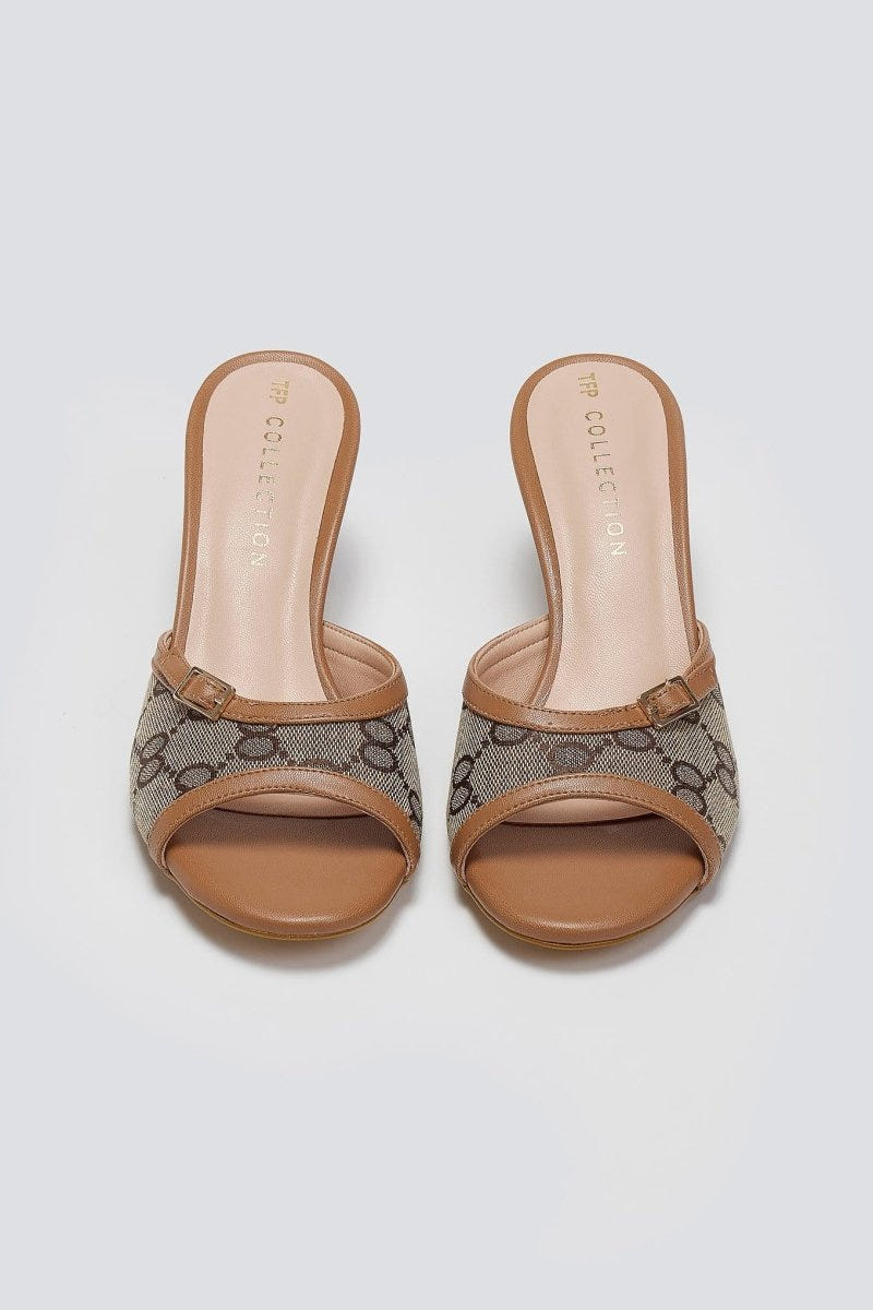 Mules υφασμάτινα με print TFP - Ταμπά - thefashionproject.gr - TFP