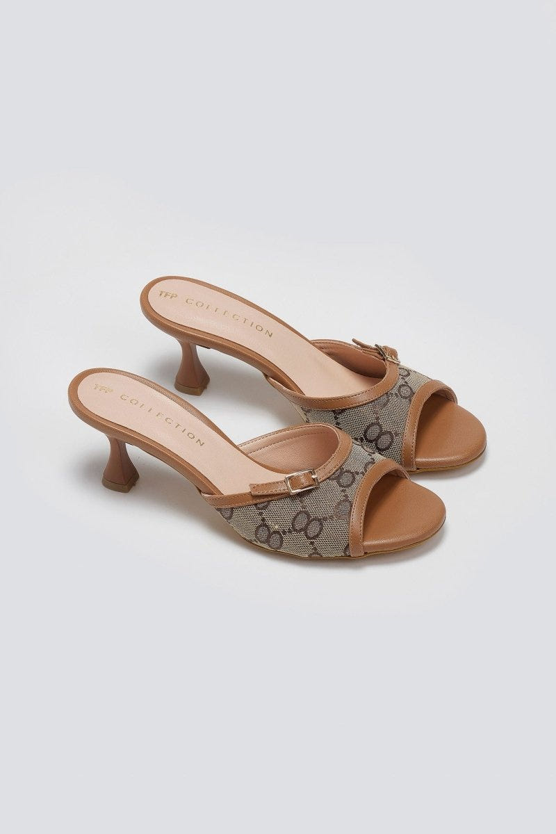 Mules υφασμάτινα με print TFP - Ταμπά - thefashionproject.gr - TFP