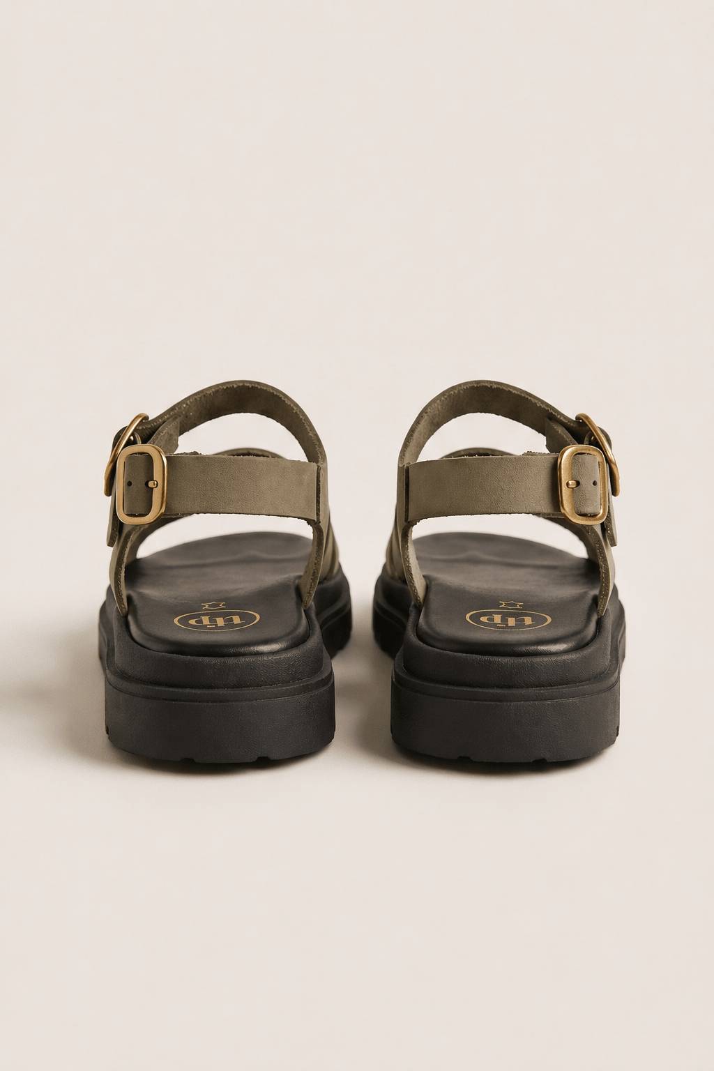 TFP - Nubuck Flatform Sandals Ankle Strap - Khaki