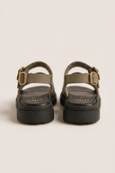 TFP - Nubuck Flatform Sandals Ankle Strap - Khaki