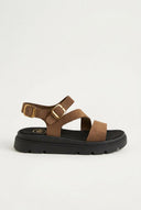 TFP - Nubuck Flatform Sandals Ankle Strap - Mocha