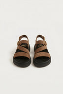 TFP - Nubuck Flatform Sandals Ankle Strap - Mocha