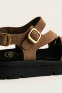 TFP - Nubuck Flatform Sandals Ankle Strap - Mocha