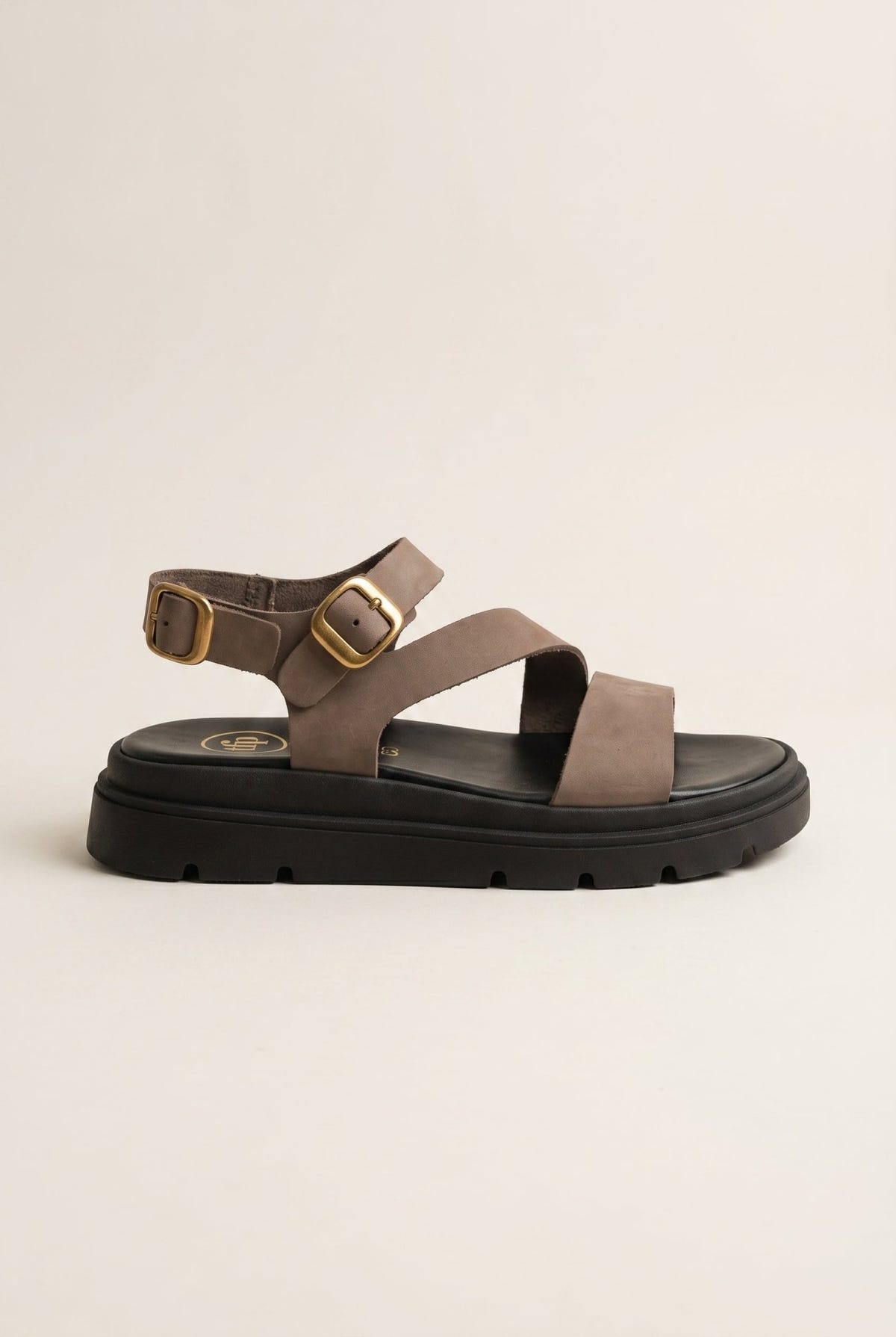 TFP - Nubuck Flatform Sandals Ankle Strap - Taupe