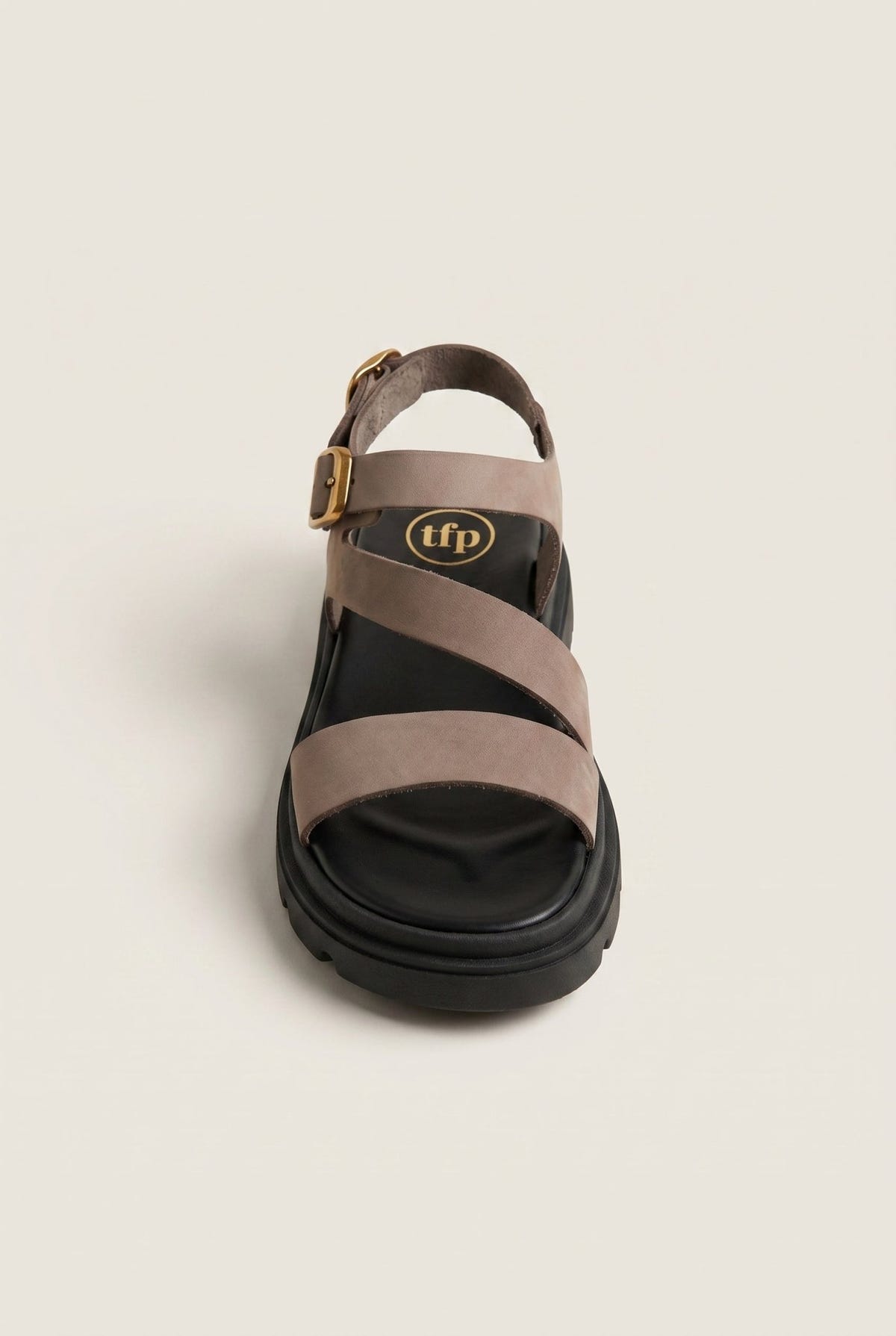 TFP - Nubuck Flatform Sandals Ankle Strap - Taupe