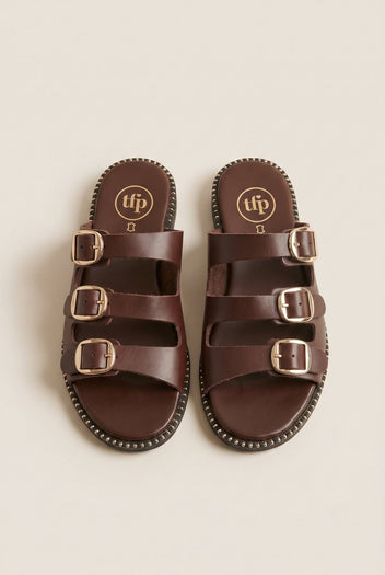 TFP - Nubuck Leather Sandals - Brown Matte