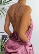 Νυχτικό σατέν με ρόμπα - Μωβ ανοιχτό - thefashionproject.gr - The Fashion Project