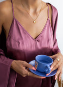 Νυχτικό σατέν με ρόμπα - Μωβ ανοιχτό - thefashionproject.gr - The Fashion Project