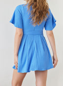 Ολόσωμη φόρμα κοντή γκοφρέ - Μπλε ανοιχτό - thefashionproject.gr - The Fashion Project