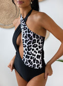 Ολόσωμο μαγιό με print - Μαύρο - thefashionproject.gr - The Fashion Project