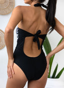 Ολόσωμο μαγιό με print - Μαύρο - thefashionproject.gr - The Fashion Project