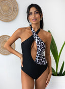 Ολόσωμο μαγιό με print - Μαύρο - thefashionproject.gr - The Fashion Project