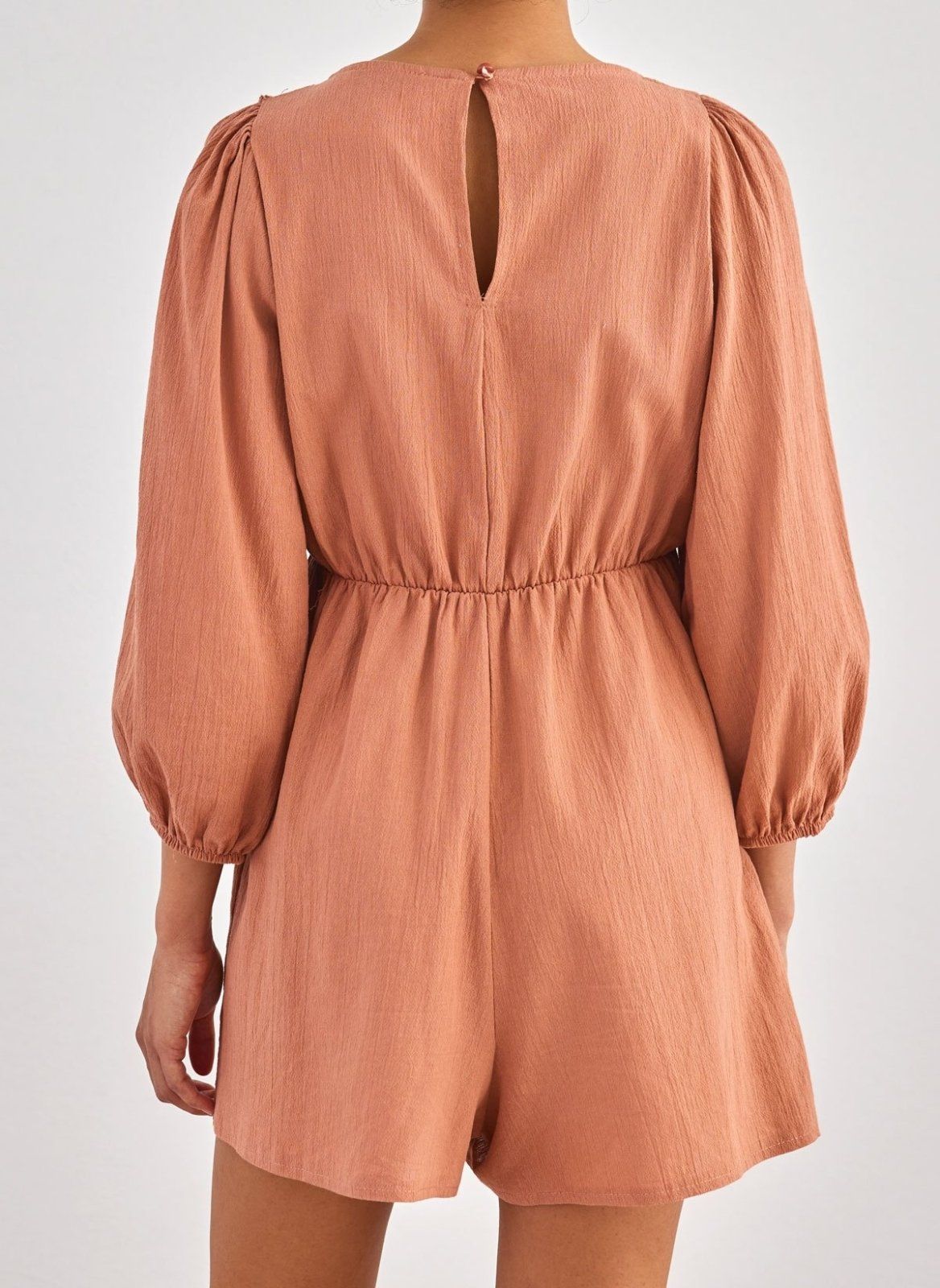 Ολόσωμο σορτς με crocchet σχέδιο - Κεραμιδί - thefashionproject.gr - BISOU