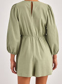 Ολόσωμο σορτς με crocchet σχέδιο - Χακί - thefashionproject.gr - BISOU