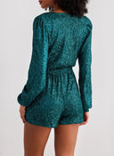 Ολόσωμο σορτς με παγιέτες 15306341 - Σμαραγδί - thefashionproject.gr - ONLY
