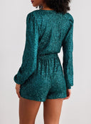 Ολόσωμο σορτς με παγιέτες 15306341 - Σμαραγδί - thefashionproject.gr - ONLY