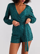 Ολόσωμο σορτς με παγιέτες 15306341 - Σμαραγδί - thefashionproject.gr - ONLY