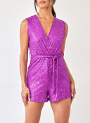 Ολόσωμο σορτς με παγιέτες - Magenta - thefashionproject.gr - The Fashion Project
