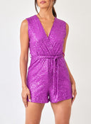 Ολόσωμο σορτς με παγιέτες - Magenta - thefashionproject.gr - The Fashion Project