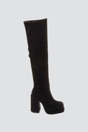 Over the Knee Platform Boots - Black Suede - thefashionproject.gr - MARQUIIZ