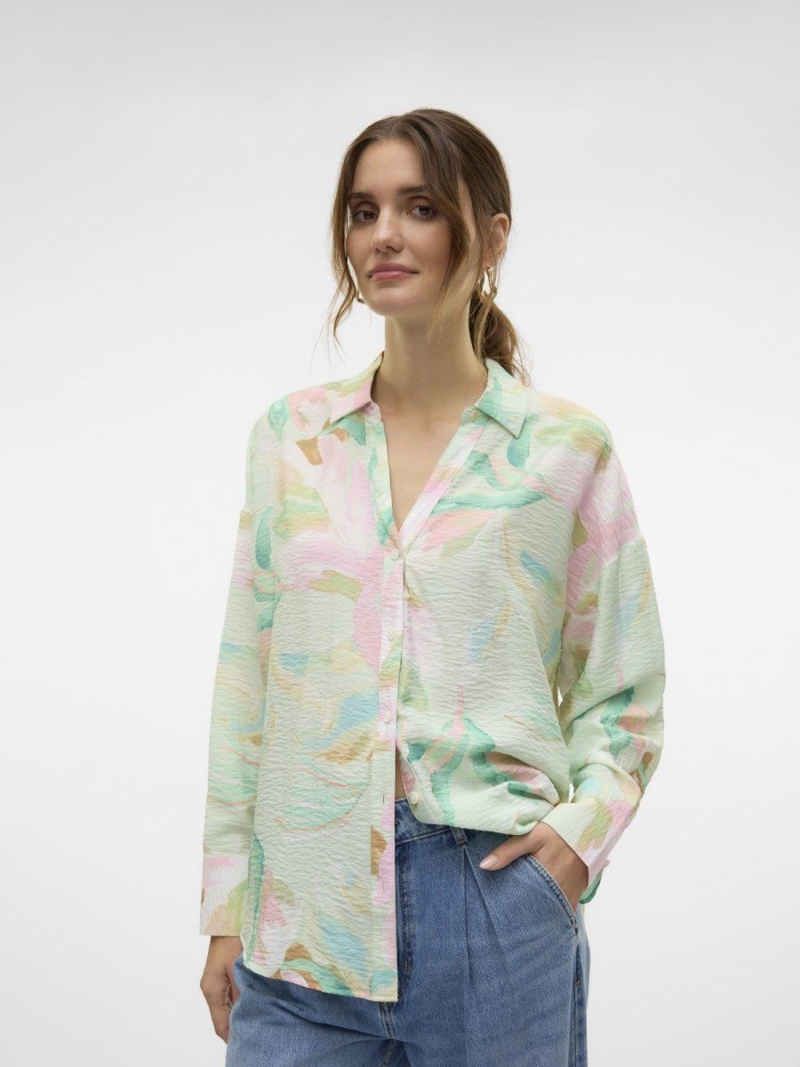 Oversize πουκάμισο με print φλοραλ Vero Moda 10315150 - Multi - thefashionproject.gr - VERO MODA